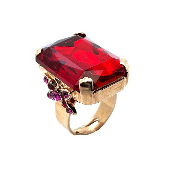 Ring by Mariana Woman Fab Siam and Fuchsia Swarovski Crystals