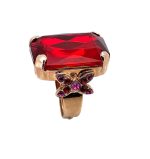 Ring by Mariana Woman Fab Siam and Fuchsia Swarovski Crystals - Image 2