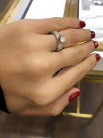 Lab-Created Diamond Ring, 1 CT Floating Diamond  High Setting with Sparkle, Set in 14k White Gold - Image 4