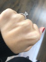 Lab-Created Diamond Ring, 1 CT Floating Diamond  High Setting with Sparkle, Set in 14k White Gold - Image 3
