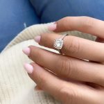 Lab-Created Diamond Engagement Ring, 0.6ct Round and Diamond Halo in 14K White Gold - Image 5