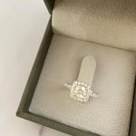 Lab-Created Diamond Engagement Ring, 0.6ct Round and Diamond Halo in 14K White Gold - Image 2