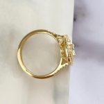 Lab-Created Diamond Ring, Cushion Shape 0.50 Carat F/VS1 in Double Halo - 14k Gold - Image 4