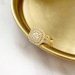Lab-Created Diamond Ring, Cushion Shape 0.50 Carat F/VS1 in Double Halo - 14k Gold - Image 2