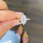 Lab-Created Diamond Ring, 0.8 Carat Marquise Cut Crown Design in 14K Gold - Image 2