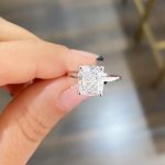 Lab-Created Diamond Ring, 3.5 Carat Cushion Cut - Custom made in 14k White Gold - Image 5