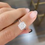 Lab-Created Diamond Ring, 3.5 Carat Cushion Cut - Custom made in 14k White Gold - Image 3