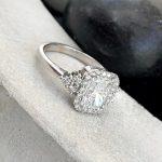 Lab-Created Diamond Ring, 1.50 Carat Radiant Cut - Halo & Side Diamonds in 14k Gold - Image 5