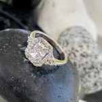 Lab-Created Diamond Ring, 1.50 Carat Radiant Cut - Halo & Side Diamonds in 14k Gold - Image 2