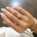 Lab-Created Diamond Ring, 1.20 Carat Fancy Yellow Intense VS2 Radiant Cut in 14K Gold - Image 2