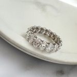 Lab-Created Diamond Ring, 4.5 Carat Oval Cut – 17 Stones E/VS1 in 14K White Gold - Image 6