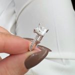 Lab-Created Diamond Ring,1.50 Carat Princess Cut with Hidden Halo & 0.35ct Accents – IGI Certified - Image 5