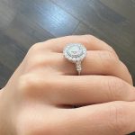 Lab-Created Diamond Ring, 1.5 Carat Big Flower Design - E VS1 Halo in 14k White Gold - Image 8