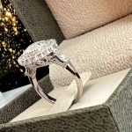 Lab-Created Diamond Ring, 1.5 Carat Big Flower Design - E VS1 Halo in 14k White Gold - Image 7