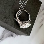 Lab-Created Diamond Ring, 1.5 Carat Big Flower Design - E VS1 Halo in 14k White Gold - Image 5
