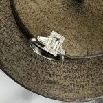 Lab-Created Diamond Ring, 3.02 Carat Three Stone Tapered Baguette in 14K Gold - Image 4