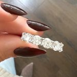 Lab-Created Diamond Ring, 7 Carat Eternity Diamond Band with 13 D-E VS1 Diamonds in 14K Gold