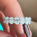 Lab-Created Diamond Ring, 4.5 Carat Oval Cut – 17 Stones E/VS1 in 14K White Gold - Image 2