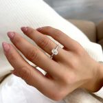 Lab-Created Diamond Ring, 1 Carat Oval Cut with 0.30 Carat Side Diamonds in 14k White Gold - Image 4