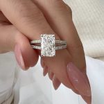 Lab-Created Diamond Ring, 2.71 Carat E/VS1 Radiant Cut Engagement Ring Hidden Halo IGI Certified - Image 2