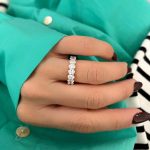 Lab-Created Diamond Ring, 4.5 Carat Oval Cut – 17 Stones E/VS1 in 14K White Gold - Image 3