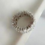 Lab-Created Diamond Ring, 7 Carat Pear Shapes Full Eternity Band 0.33 Per Diamond E/VS1-7 Carat in 14K Gold - Image 7