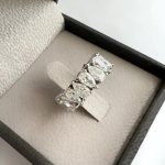 Lab-Created Diamond Ring, 7 Carat Pear Shapes Full Eternity Band 0.33 Per Diamond E/VS1-7 Carat in 14K Gold - Image 5