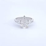 Lab-Created Diamond Ring,  2.5 Carat E/VS1 IGI Certified with Three Dazzling Pear Shapes in 14k White Gold - Image 2