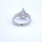 Lab-Created Diamond Ring,  2.5 Carat E/VS1 IGI Certified with Three Dazzling Pear Shapes in 14k White Gold - Image 4