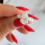 Lab-Created Diamond Ring,  2.5 Carat E/VS1 IGI Certified with Three Dazzling Pear Shapes in 14k White Gold