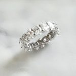 Lab-Created Diamond Ring, 8 Carat Oval Cut Full Eternity Band in 14K White Gold - Image 2