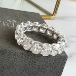 Lab-Created Diamond Ring, 8 Carat Oval Cut Full Eternity Band in 14K White Gold