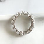 Lab-Created Diamond Ring, 8 Carat Oval Cut Full Eternity Band in 14K White Gold - Image 3