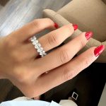 Lab-Created Diamond Ring, 8 Carat Oval Cut Full Eternity Band in 14K White Gold - Image 6