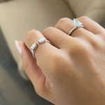 Lab-Created Diamond Ring, 2 Pear Shape Diamonds Open Ring, 0.7 Carat in 14K Gold - Image 5