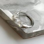 Lab-Created Diamond Ring, 2 Pear Shape Diamonds Open Ring, 0.7 Carat in 14K Gold - Image 3