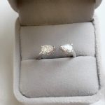 Lab-Created Diamond Ring, 2 Pear Shape Diamonds Open Ring, 0.7 Carat in 14K Gold - Image 10