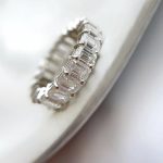Lab-Created Diamond Ring, 6 Carat E/VVS Emeralds Set in 14K White Gold - Image 6