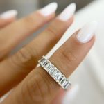 Lab-Created Diamond Ring, 6 Carat E/VVS Emeralds Set in 14K White Gold - Image 9