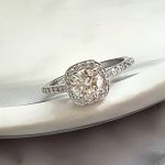 Lab-Created Diamond Ring, 1 Carat E/VS1 - Round Cut with Halo on Diamond Band in 14k Gold (IGI Certified)