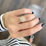 Lab-Created Diamond Ring, Cushion Shape 0.50 Carat F/VS1 in Double Halo - 14k Gold
