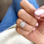 Lab-Created Diamond Engagement Ring, 0.6ct Round and Diamond Halo in 14K White Gold - Image 3