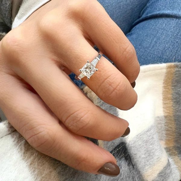 Lab-Created Diamond Ring, 1 Carat Three Stone E/VS1 Diamonds in 14K White Gold - IGI Certified