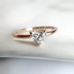 Lab-Created Diamond Ring, 0.5 Carat Heart-Shaped Diamond in 14K Rose Gold - Image 4