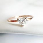 Lab-Created Diamond Ring, 0.5 Carat Heart-Shaped Diamond in 14K Rose Gold - Image 7