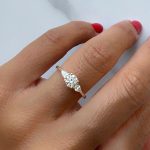 Lab-Created Diamond Ring, 1 CT Round Elegance with Side Drops in 14K Yellow Gold - Image 7