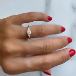 Lab-Created Diamond Ring, 1 CT Round Elegance with Side Drops in 14K Yellow Gold - Image 5