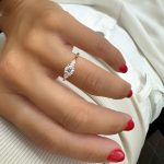 Lab-Created Diamond Ring, 1 CT Round Elegance with Side Drops in 14K Yellow Gold