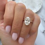 Lab-Created Diamond Ring 3 Carat E/VS1 Oval IGI Certified 14k Rose Gold