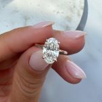 Lab-Created Diamond Ring 3 Carat E/VS1 Oval IGI Certified 14k Rose Gold - Image 2
